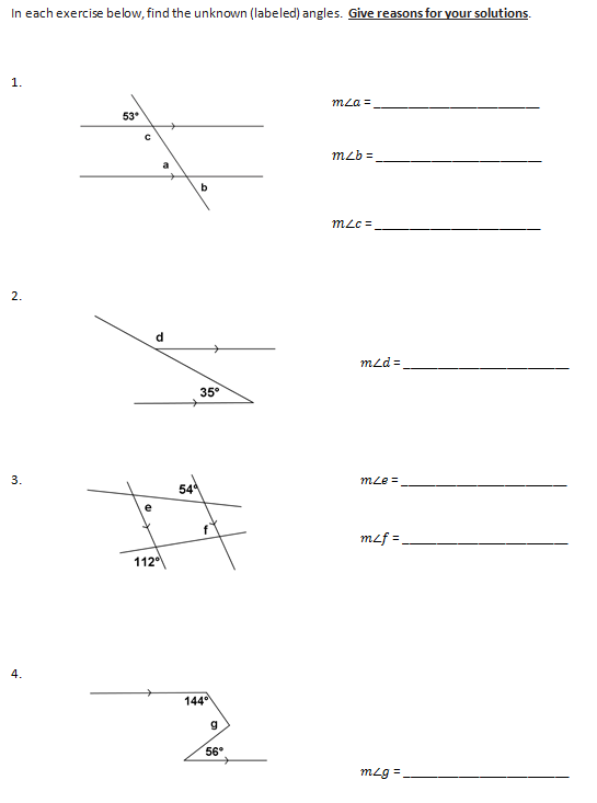 auxiliary lines worksheets with answers